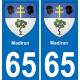 65 Madiran autocollant sticker plaque immatriculation auto ville