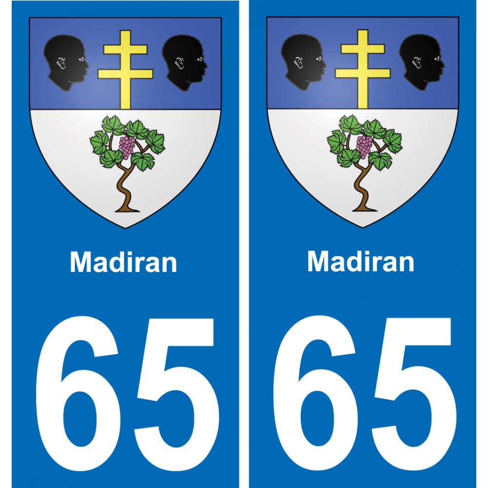 65 Madiran sticker plate registration city