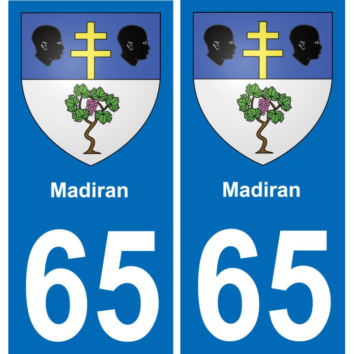 65 Madiran placa etiqueta de registro de la ciudad