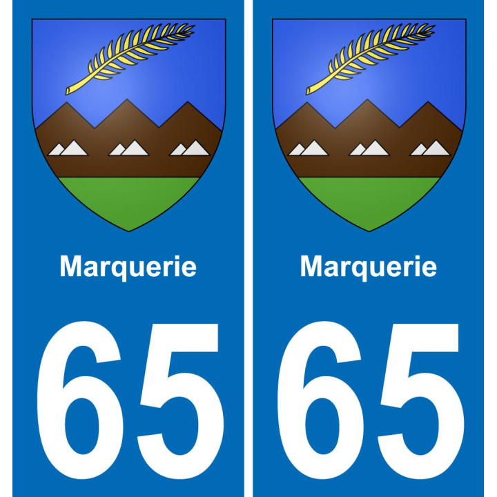 65 Marquerie autocollant sticker plaque immatriculation auto ville
