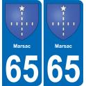 65 Pau autocollant sticker plaque immatriculation auto ville