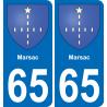 65 Marsac placa etiqueta de registro de la ciudad