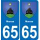65 Marsas autocollant sticker plaque immatriculation auto ville