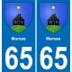 65 Pau autocollant sticker plaque immatriculation auto ville