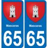 65 Mascaras sticker plate registration city