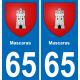 65 Mascaras autocollant sticker plaque immatriculation auto ville