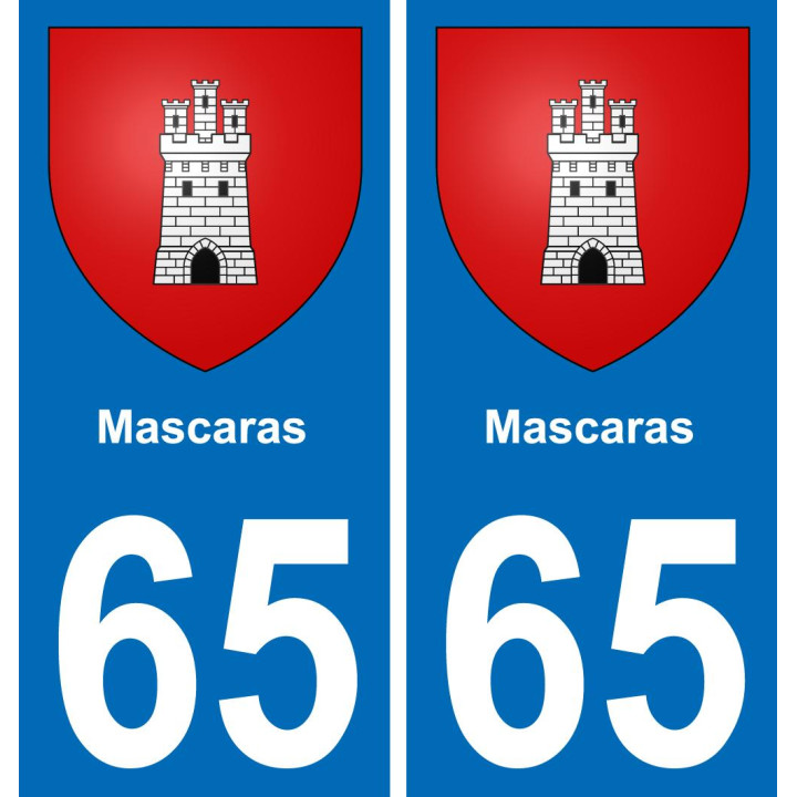 65 Mascaras autocollant sticker plaque immatriculation auto ville