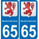 65 Mauléon-Barousse sticker plate registration city