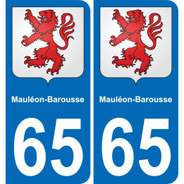 65 Mauléon-Barousse autocollant sticker plaque immatriculation auto ville