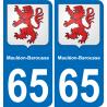 65 Mauléon-Barousse sticker plate registration city