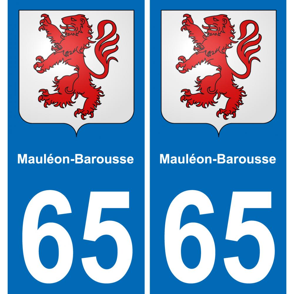 65 Mauléon-Barousse sticker plate registration city
