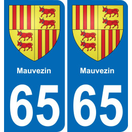 65 Mauvezin autocollant sticker plaque immatriculation auto ville