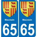 65 Mauvezin autocollant sticker plaque immatriculation auto ville