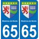 65 Mazères-de-Neste autocollant sticker plaque immatriculation auto ville