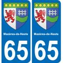 65 Mazères-de-Neste adesivo piastra di registrazione city