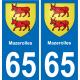 65 Mazerolles sticker plate registration city
