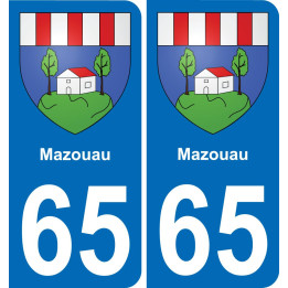 65 Mazouau sticker plate registration city