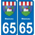 65 Mazouau autocollant sticker plaque immatriculation auto ville