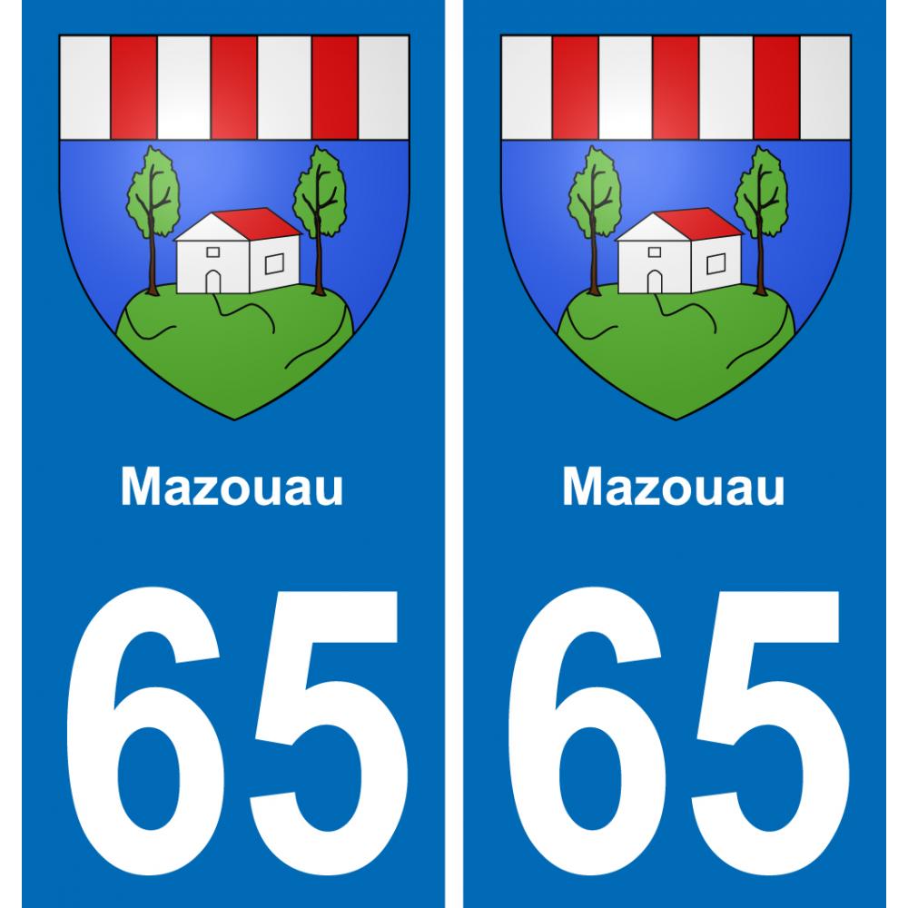 65 Mazouau placa etiqueta de registro de la ciudad