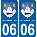 06 La Colle-sur-Loup city etiqueta engomada de la etiqueta engomada de la placa