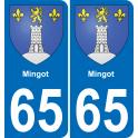 65 Pau autocollant sticker plaque immatriculation auto ville