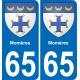 65 Pau autocollant sticker plaque immatriculation auto ville