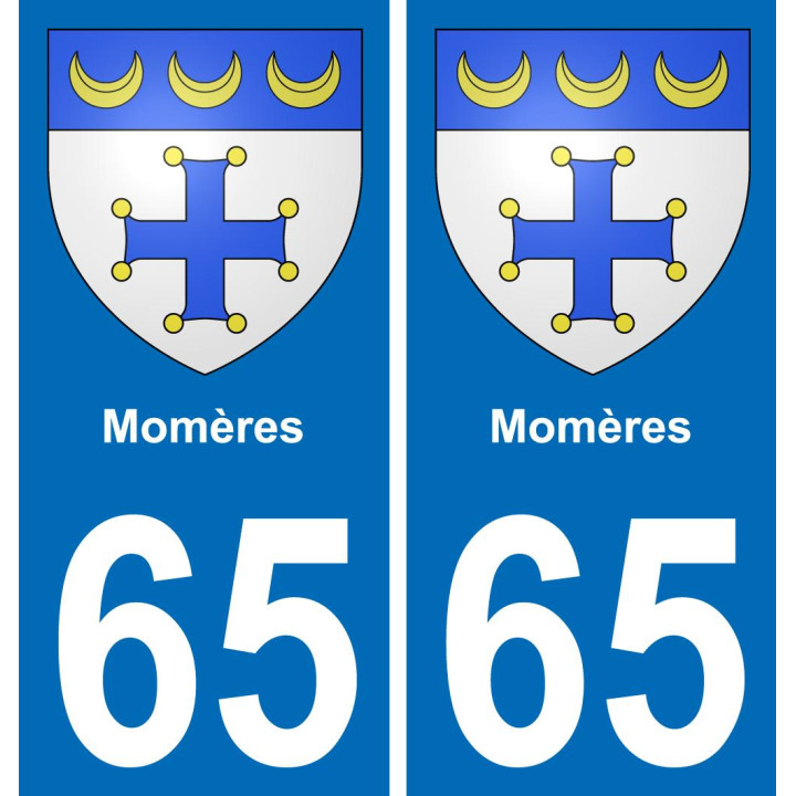 65 Momères autocollant sticker plaque immatriculation auto ville