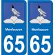 65 Pau autocollant sticker plaque immatriculation auto ville