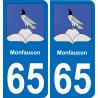 65 Monfaucon autocollant sticker plaque immatriculation auto ville