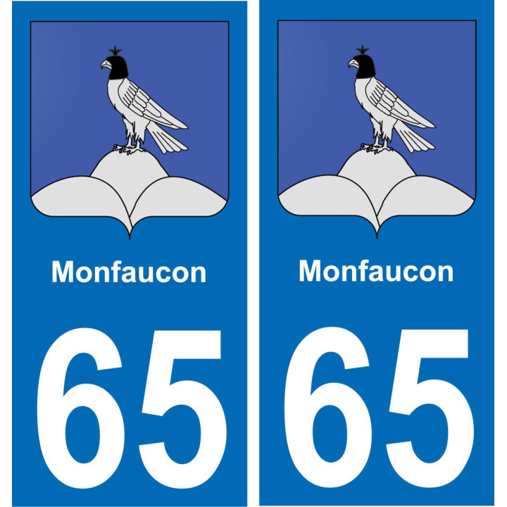 65 Monfaucon autocollant sticker plaque immatriculation auto ville