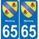 65 Pau autocollant sticker plaque immatriculation auto ville