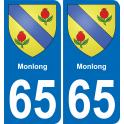 65 Pau autocollant sticker plaque immatriculation auto ville