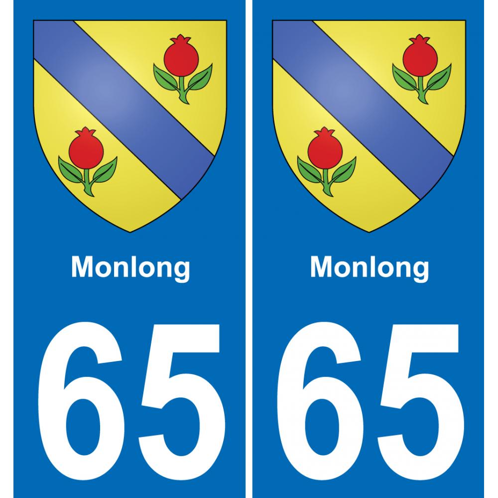 65 Pau autocollant sticker plaque immatriculation auto ville