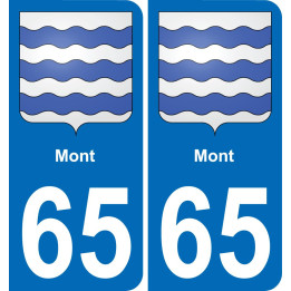 65 Mont sticker plate registration city