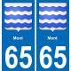 65 Pau autocollant sticker plaque immatriculation auto ville