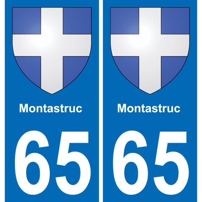 65 Montastruc placa etiqueta de registro de la ciudad
