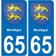 65 Pau autocollant sticker plaque immatriculation auto ville