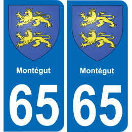 65 Montégut placa etiqueta de registro de la ciudad