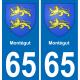 65 Montégut autocollant sticker plaque immatriculation auto ville