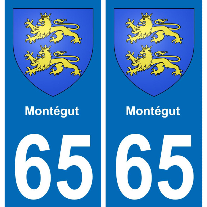 65 Montégut placa etiqueta de registro de la ciudad