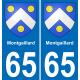 65 Pau autocollant sticker plaque immatriculation auto ville