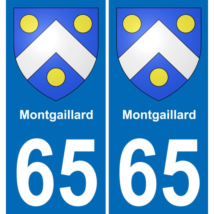 65 Montgaillard sticker plate registration city