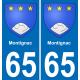 65 Pau autocollant sticker plaque immatriculation auto ville