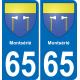 65 Montsérié placa etiqueta de registro de la ciudad