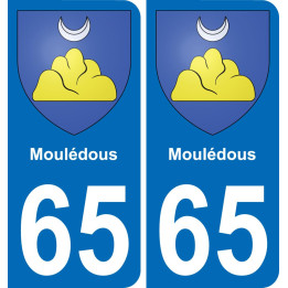 65 Moulédous sticker plate registration city