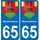 65 Pau autocollant sticker plaque immatriculation auto ville