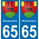 65 Pau autocollant sticker plaque immatriculation auto ville