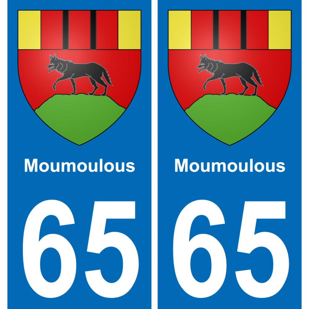 65 Moumoulous sticker plate registration city