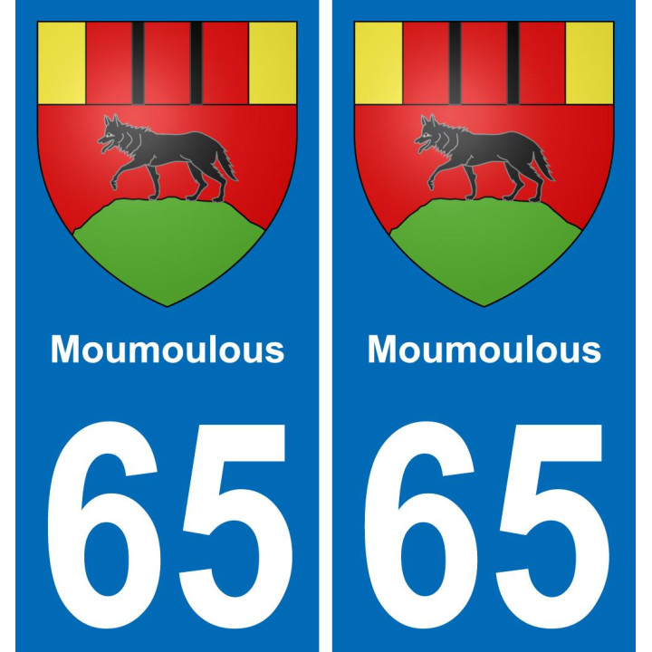 65 Moumoulous autocollant sticker plaque immatriculation auto ville