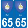 65 Mun sticker plate registration city